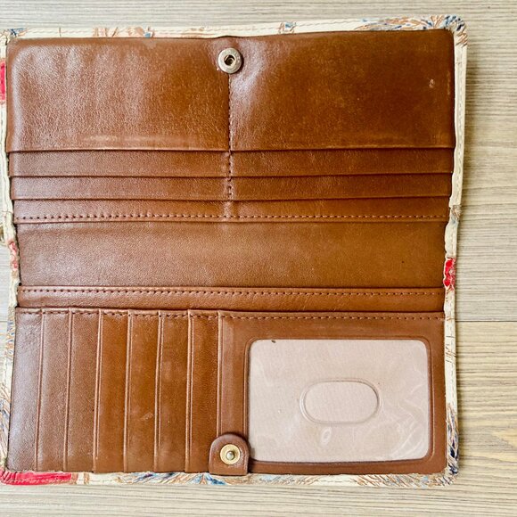 BRAHMIN VINTAGE COPA CABANA Palms & Cars GENUINE LEATHER FOLD WALLET - Picture 2 of 3